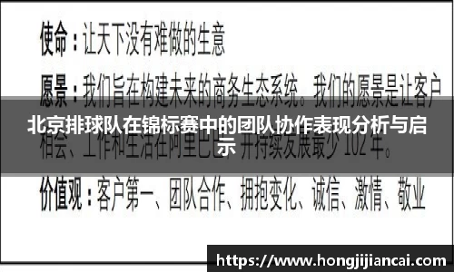 北京排球队在锦标赛中的团队协作表现分析与启示